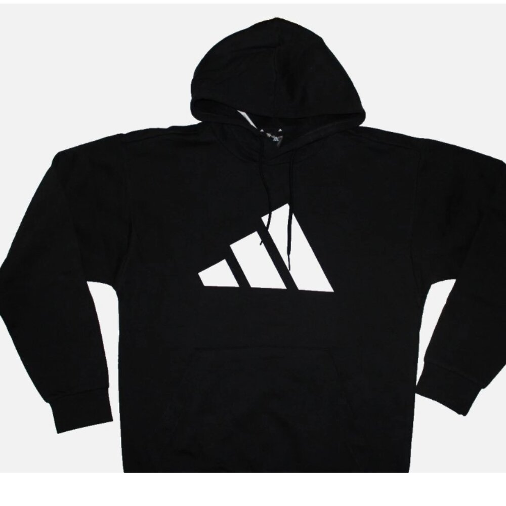 NEW Men's Adidas Future Icons Big Logo Graphic Hoodie Size Medium M Black White